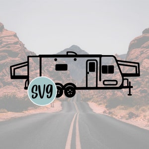 Hybrid Camper SVG, Camper Trailer, Camper SVG, Camper Cut File, Camper Cutting File image 1