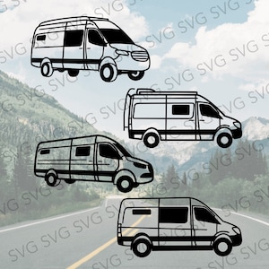 Camper Van SVG Bundle, Class B SVG, Camper Cut File, Pop UP Camper Van, Van Camper Cutting File, Van Life