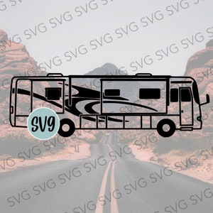Class A SVG, Diesel Pusher SVG, Camper SVG, Camper Cut File, Camper Cutting File, Motorhome Svg