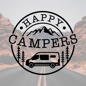 Happy Camper Decal, Decal For Camper Van, Van Life Decal, Vinyl Decal