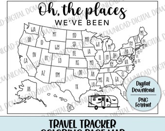 Map Of Places Ive Been Places I've Been Map | Etsy