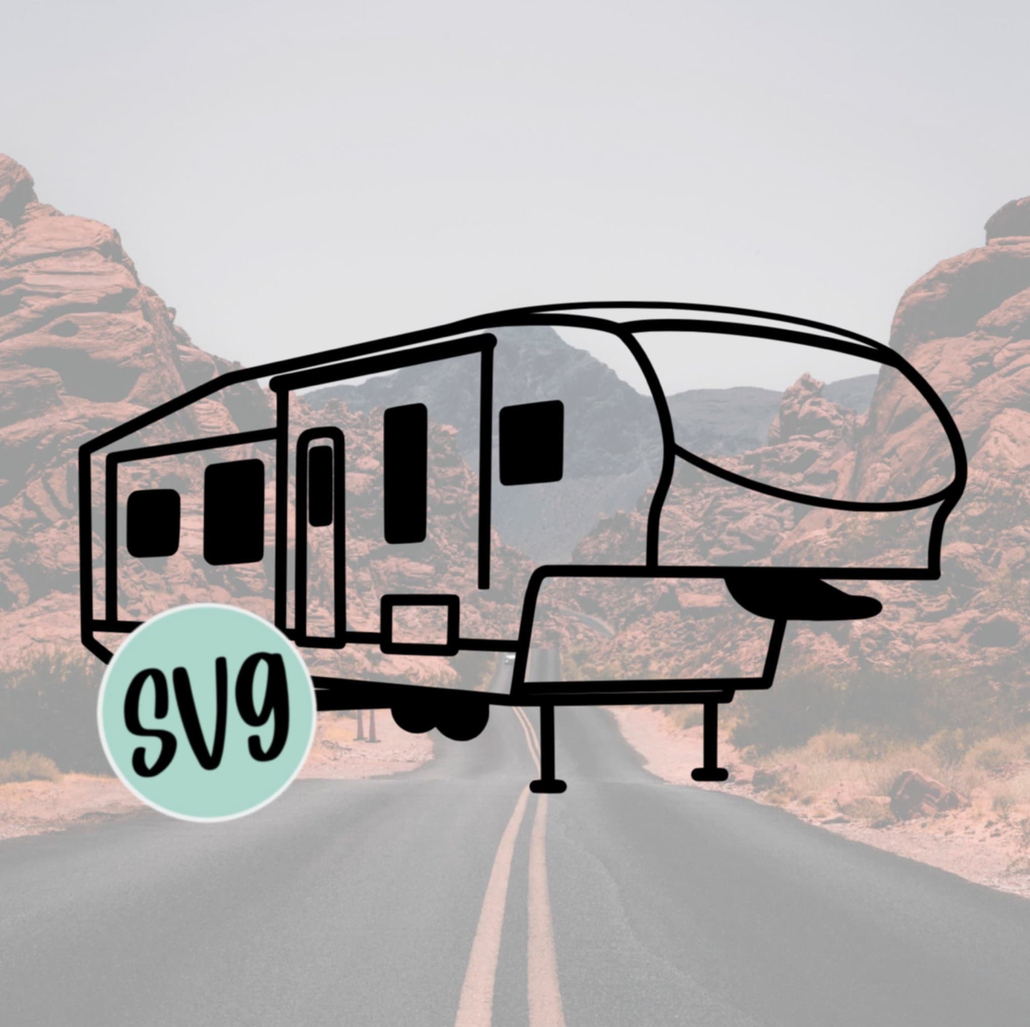 5 Wheel Camper Svg