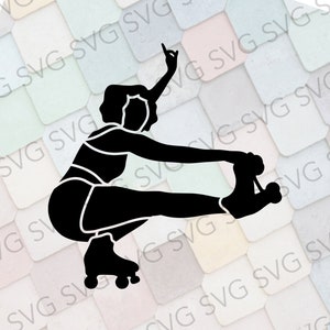 Female Roller Skater SVG, Roller Skating Silhouette SVG, Roller Derby SVG