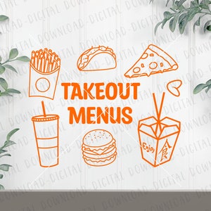 Menu na wynos SVG, Fast Food SVG