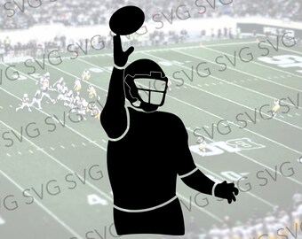 Football Player Silhouette SVG, Football SVG, Football Player Cut File