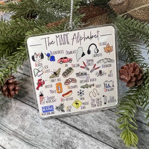 Maine Christmas Ornament, Maine Alphabet Ornament, Maine Gift, Maine Keepsake, Maine Ornament, Maine Souvenir, Maine State Gift