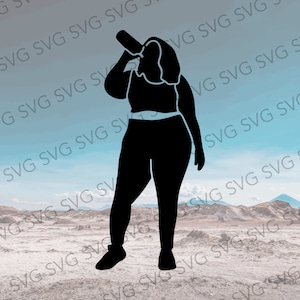 Female Hiker SVG, Workout Girl Cut File, Plus Size Hiker Cut File, Hiking SVG, Hiker Silhouette SVG