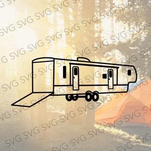 Toy Hauler SVG, Fifth Wheel Toy Hauler, Camper SVG, Camper Cut File, Camper Cutting File