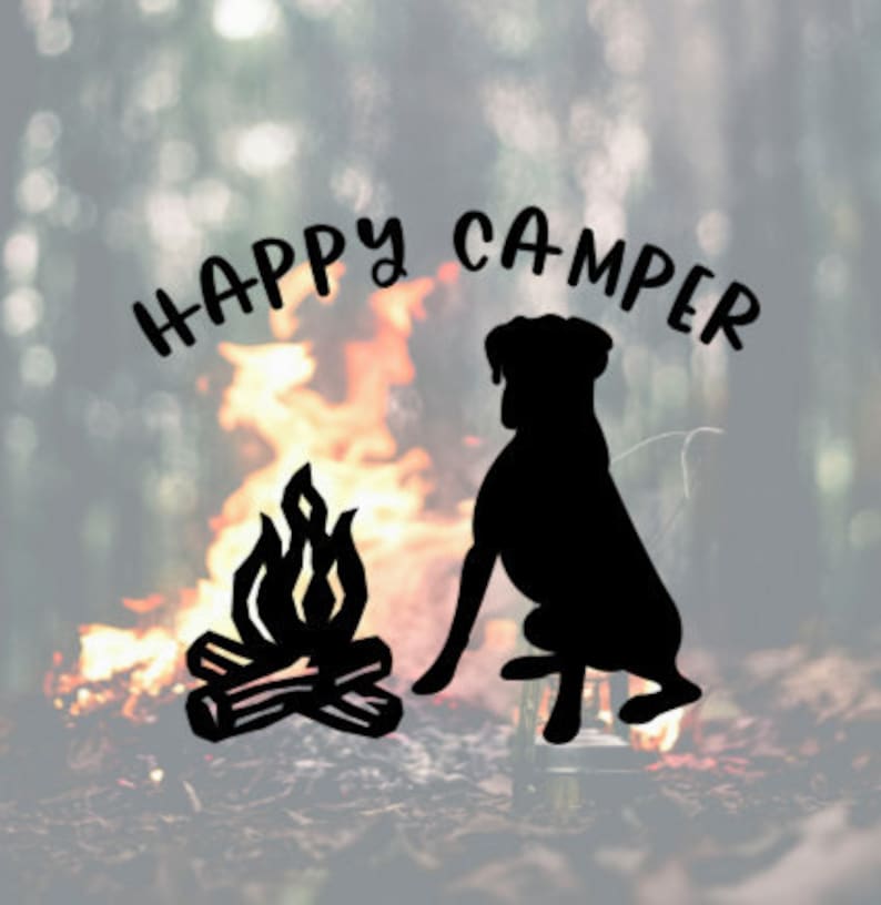 Happy Camper Dog Decal Dog Camping Decal Camper Dog Decal Etsy