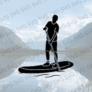 Male Paddleboarder SVG, Paddleboard SVG