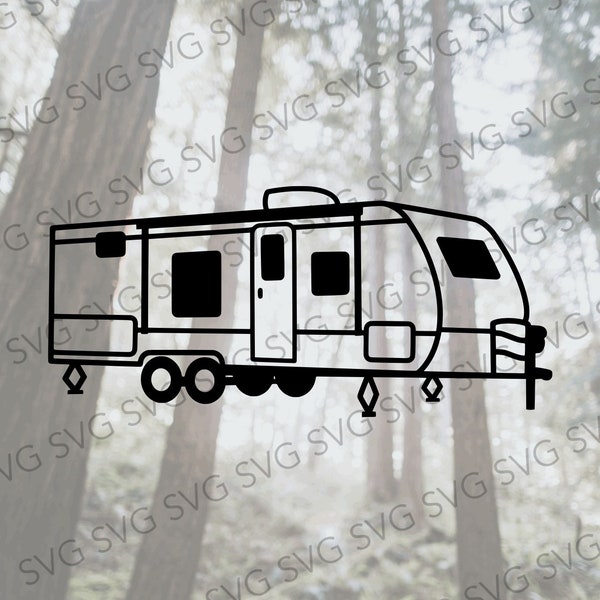 Trailer SVG, Travel Trailer, Camper SVG, Camper Cut File, Camper Cutting File