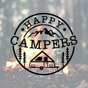 A Frame Decal, A-Frame Happy Campers, Happy Campers Decal, Decal for Camper, Happy Camper Decal, Vinyl Decal, A Frame