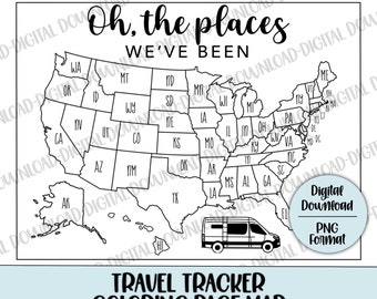 Places Ive Been Map Oh The Places We've Been Travel Tracker Map Van Travel - Etsy Ireland