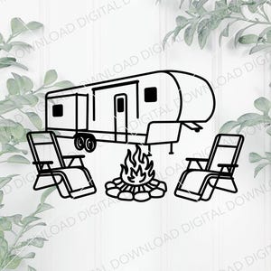 Fifth Wheel SVG and PNG, Camper SVG, Camper Cut File, Camper Cutting File, Svg for Fifth Wheel, Campsite Svg