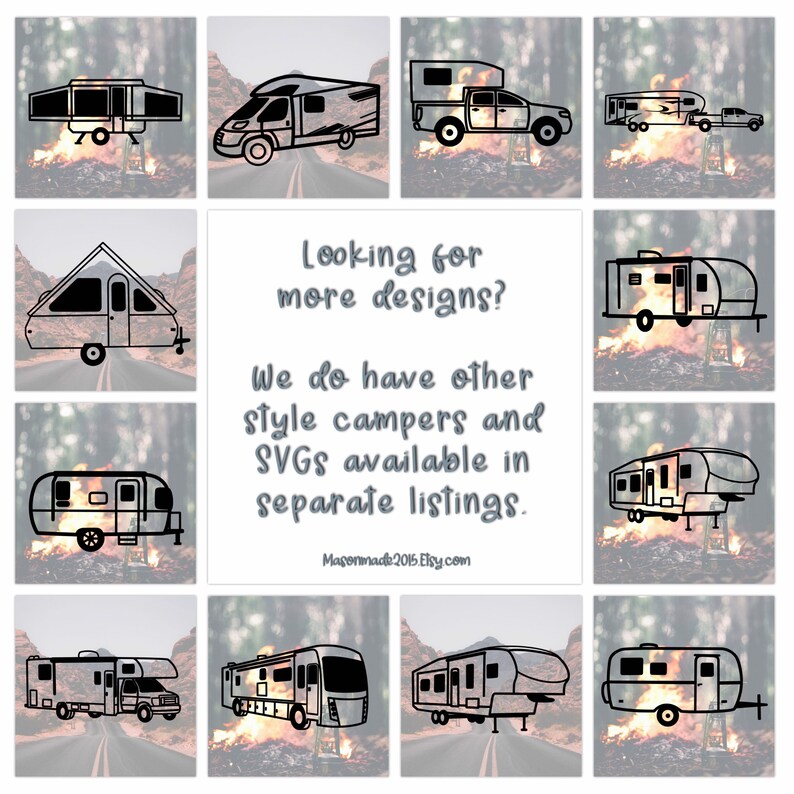 Hybrid Camper SVG, Camper Trailer, Camper SVG, Camper Cut File, Camper Cutting File image 2