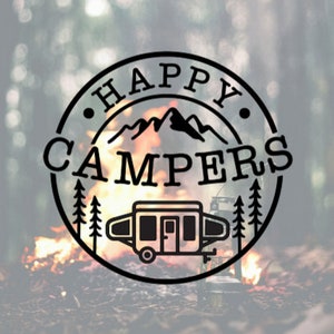 Happy Camper Decal, Pop Up Camper Decal, Pop Up Happy Campers, RV Decal, Camper Decal, Vinyl Decal, RV Life