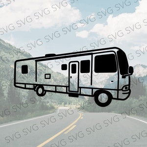 Class A SVG, Class A Camper, Camping Class A SVG, Motorhome SVG, Camper Cut File, Camper Cutting File, Rv Svg, Camper Svg