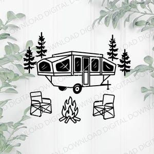 Pop Up Camper SVG and PNG, Pop Up Camping, Camper SVG, Camper Cut File, Camper Cutting File
