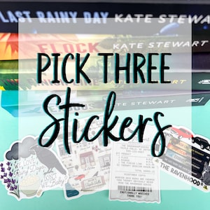 Pick Three Ravenhood Licensed Stickers, Emotionally Wrecked by Kate Stewart, The Ravenhood, E-Reader Sticker,  Bookish Sticker