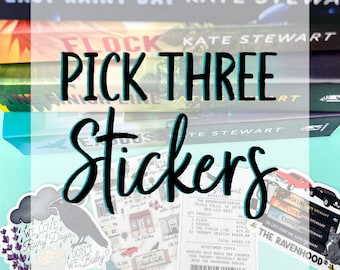 Pick Three Ravenhood Licensed Stickers, Emotionally Wrecked by Kate Stewart, The Ravenhood, E-Reader Sticker,  Bookish Sticker