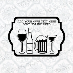 Bar Sign SVG, Editable Bar Sign Cut File