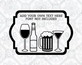 Bar Sign SVG, Editable Bar Sign Cut File