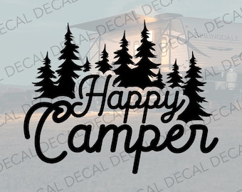 Travel Trailer Decal, Camper Decal, Happy Campers Decal, Camp Life, Happy Campers, RV Life