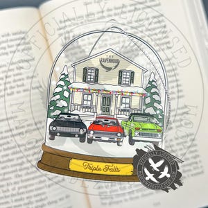 Licensed Triple Falls Snow Globe Ornament, Kate Stewart Book Ornament, The Ravenhood Ornament, Ravenhood Christmas, Kate Stewart Books