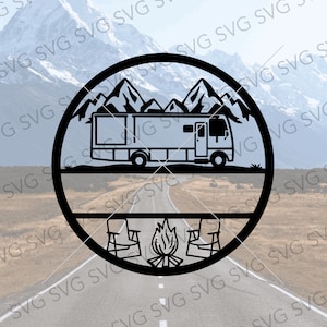 Class C SVG, Motorhome SVG, Small Class C, Camper Svg, Camper Cut File, Camper Cutting File, RV svg, Camping Svg, Class A Circle Frame
