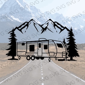Travel Trailer SVG, Camper Trailer, Camper SVG, Camper Cut File, Camper Cutting File