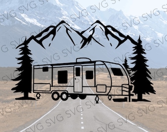 Travel Trailer SVG, Camper Trailer, Camper SVG, Camper Cut File, Camper Cutting File