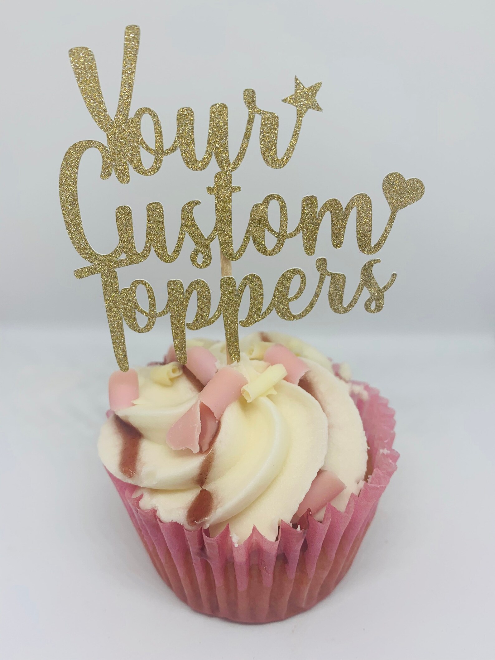 6 customised Personalised glitter cupcake toppers picks silver Etsy