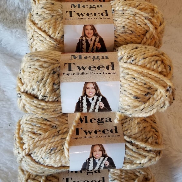 Premier Mega Tweed yarn large skeins in Apricot Tweed