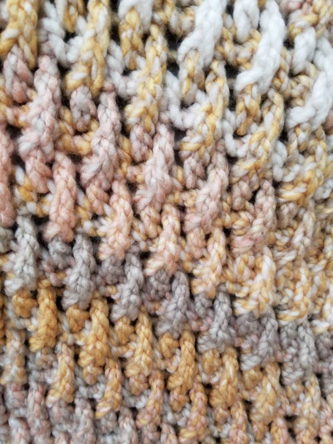 Crocheted Baby Blanket With Loops and Threads Copenhagen Yarn Etsy