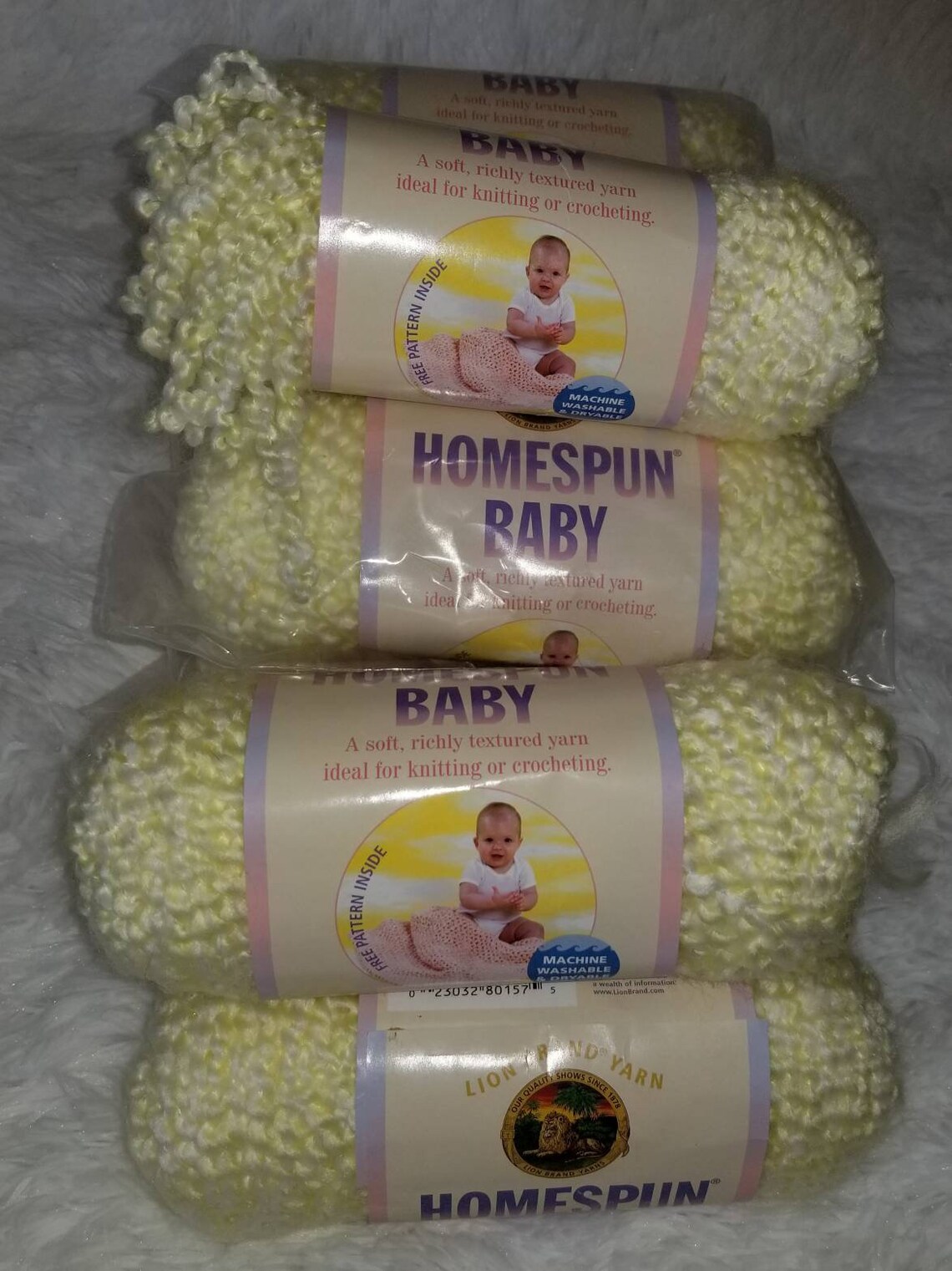 Lion Brand Homespun Baby discontinued yarn in Sunshine Etsy
