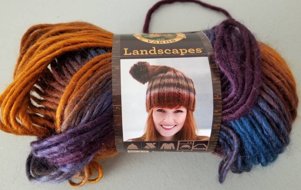Lion Brand Yarn Landscapes Yarn, Multicolor Yarn for Knitting, Crocheting  Yarn, 3-Pack, Volcano