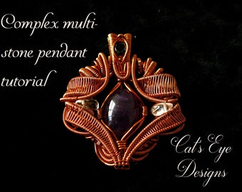 ワイヤーラップチュートリアル、DIYワイヤーラッピング、Heady Complex マルチストーンペンダントチュートリアル