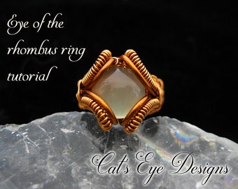 ワイヤーラップチュートリアル、DIYワイヤーラッピング、菱形の目のヘッディリングチュートリアル