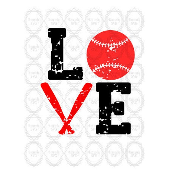 Distressed Baseball Love Svg Baseball Love Dxf Baseball Svg Etsy