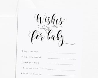 Printable Baby Shower Games, Wishes for Baby Card, Advice for Mommy Card, Baby Shower Game, Printable Advice Cards