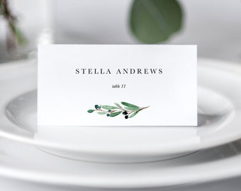 Calligraphy Place Card Template, Wedding Place Cards, Printable Wedding Place Cards, Escort Cards
