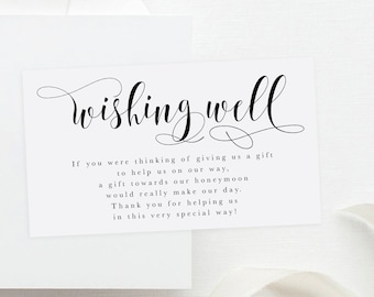 Printable Wedding Wishing Well Card, Printable Wishing Well Insert, Wishing Well Printable, Wedding Insert, Wish Well