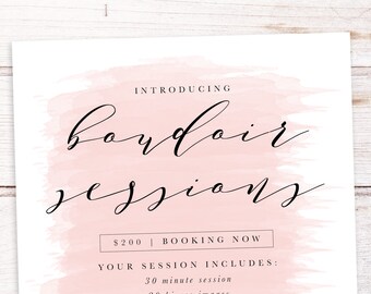 Boudoir Session Template, Photography Marketing Template, Boudoir Mini Session Template, Square
