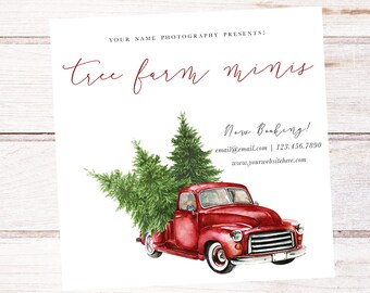 Christmas Tree Farm Session, Winter Mini Session Marketing Board, Winter Minis, Winter Photography Marketing, Photography Marketing Template