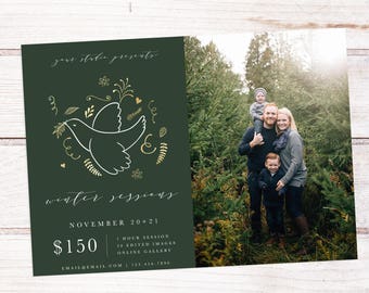 Christmas Tree Farm Session, Winter Mini Session Marketing Board, Winter Minis, Winter Photography Marketing, Photography Marketing Template