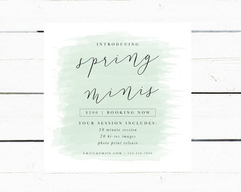 Spring Mini Session Marketing Board, Photography Marketing Template, Mini Session Template