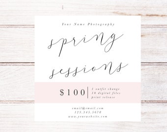 Spring Mini Session Marketing Board, Photography Marketing Template, Mini Session Template