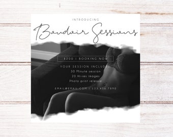 Boudoir Session Template, Boudoir Template, Photography Marketing Template, Boudoir Photography, Boudoir Mini Session Template, Square