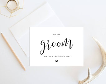 To my Groom, Printable Wedding Card, To my Husband card, Card for Groom, Printable Wedding Card, On Wedding Day cards,