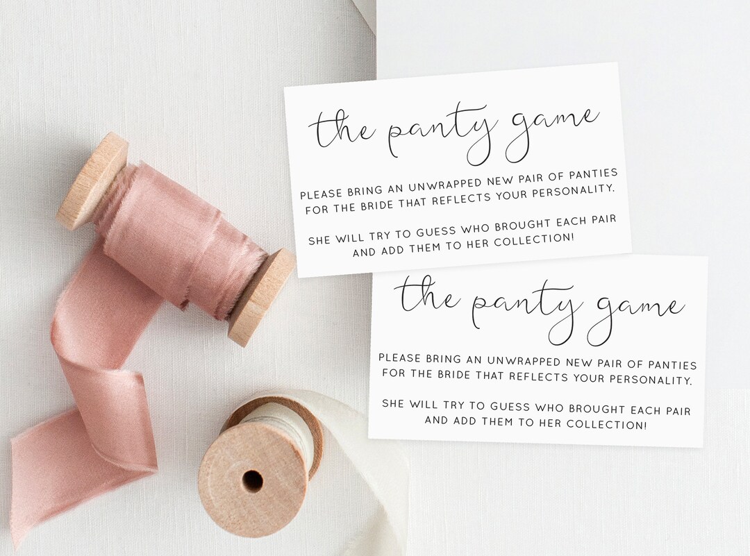 Bridal Shower Panty Game, the Panty Game, Bring a Pair of Panties